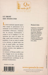 ZOLLER, ELISABETH. Droit des États-Unis (Le)