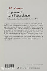 Keynes John Maynard. Pauvreté Dans L’abondance (La) Livre