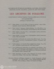 La Follette James E. Étude Linguistique De Quatre Contes Folkloriques Du Canada Français: