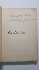 GUEVREMONT, GERMAINE. En pleine terre : Paysanneries, Trois contes (Signé)