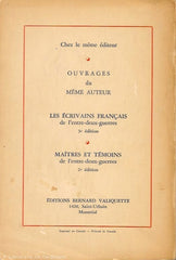 BRODIN, PIERRE. Les écrivains américains de l'entre-deux-guerres