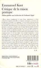 KANT, EMMANUEL. Critique de la raison pratique