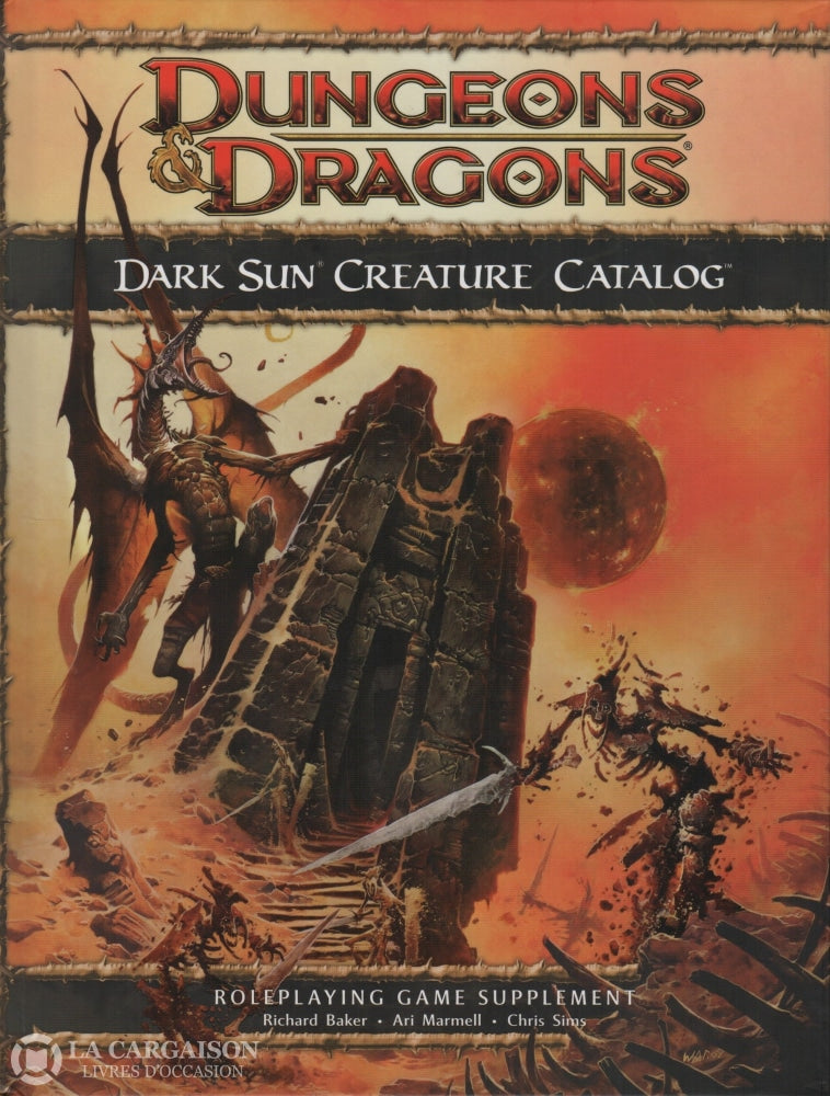 Dungeons & Dragons (Roleplaying Game Supplement). Dark Sun Creature Catalog Livre