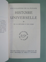 GROUSSET-LEONARD. Histoire universelle. Tomes 1, 2 & 3 (Encyclopédie de la Pléiade n° 2, 4 & 6)