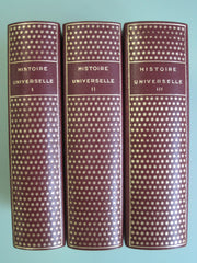 GROUSSET-LEONARD. Histoire universelle. Tomes 1, 2 & 3 (Encyclopédie de la Pléiade n° 2, 4 & 6)