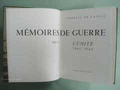 GAULLE, CHARLES DE. Mémoires de Guerre. Tomes I, II & III (Complet) (Dédicacé)