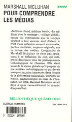 MCLUHAN, MARSHALL. Pour comprendre les médias. Les prolongements technologiques de l'homme.