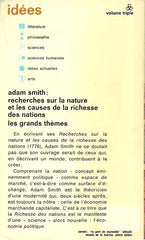 SMITH, ADAM. Recherches sur la nature et les causes de la richesse des nations. Les grands thèmes.